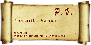 Prosznitz Verner névjegykártya